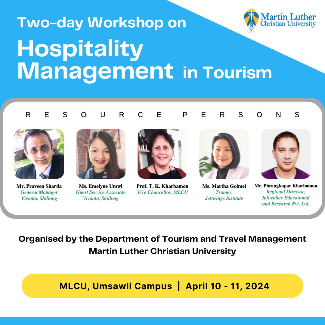 workshop on hospitality mgt in tourism